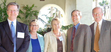 photo of coastal seminar participants: From left to right: John Flynn III, partner, Bonnie Neely, Senior Policy Advisor, Mary Shallenberger, Chair of the California Coastal Commission, Charles Lester, Executive Director of the California Coastal Commission, and John Erskine, partner.