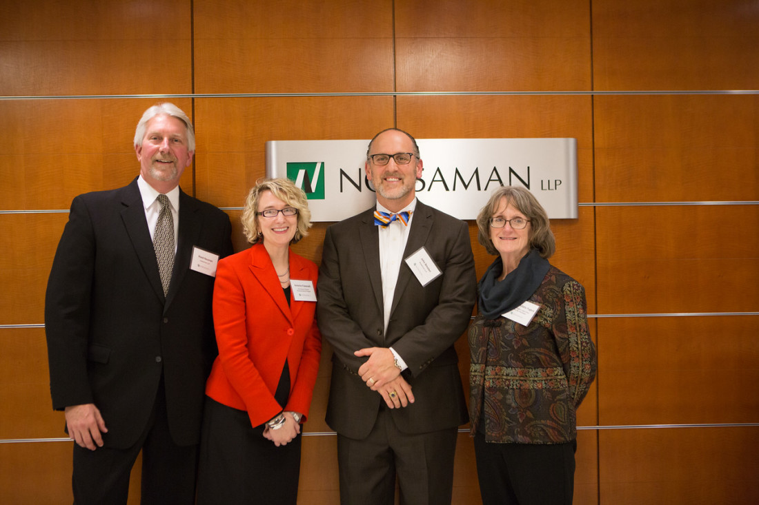 Pictured from left to right: Reed Neuman, Partner, Nossaman LLP; Antonia Fasanelli, Executive Director, HPRP; John Smolen, Associate, Nossaman LLP; and Patricia Mullahy Fugere, Executive Director, WLCH.